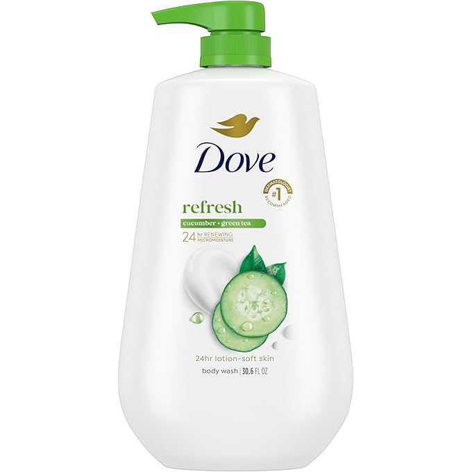 Dove Sulfate Free Body Wash with Pump Cucumber and Green Tea, 34 oz